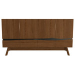 Maria Yee - Rhine 67" Sideboard, Finish: Ginger, Brushed Nickel - Please refer to secondary image for color variation listed.