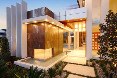 Design ideas for a contemporary entryway in Brisbane.