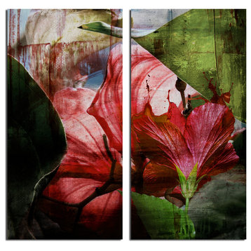 "Hibiscus" Canvas Wall Art, 2-Piece Set