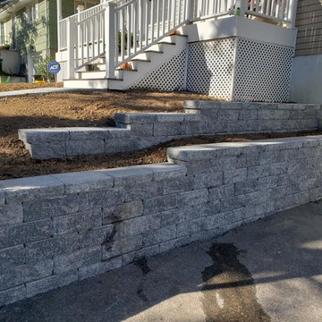 Front Walkway with Steps and Retaining Walls