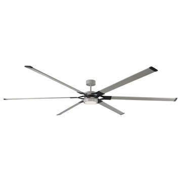 LED Loft 96" Indoor Ceiling Fan in Painted Brushed Steel