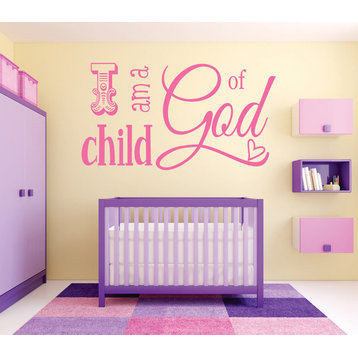 Decal, I Am A Child Of God Kids Baby Boy Girl Bible Quote, 20x30"