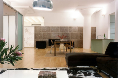 Trendy living room photo in New York