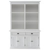 Classic White Buffet Hutch Unit With 6 Shelves