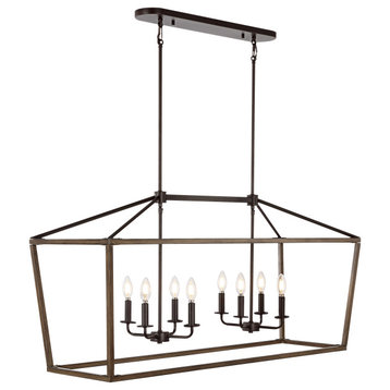 Oria Iron Lantern LED Pendant, Oil Rubbed Bronze, Number of Heads: 8