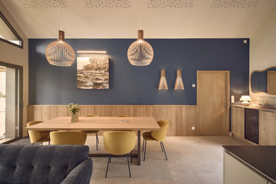 Cette image montre une salle à manger design.