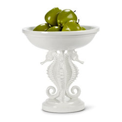 White Triple Seahorse Compote/Raised Dish - Products