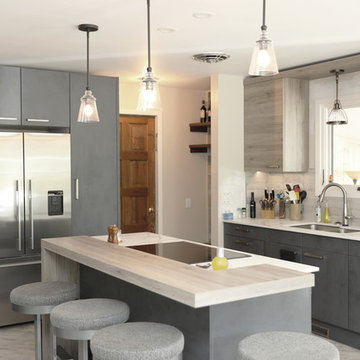 Modern Gray and White Kitchen