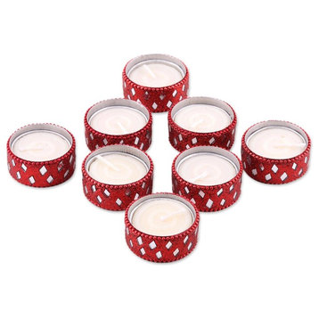 Festive Glamour Resin Tealight Candle Holders, Set of 8