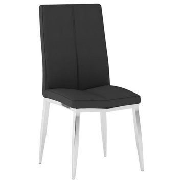 Curved Back Side Chair  - Set Of 4, Black