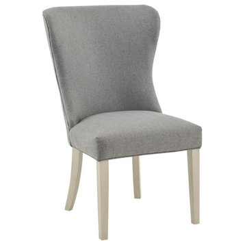 Madison Park Signature Helena Transitional Winged Back Dining Side Chairs, Grey