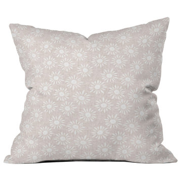 Deny Designs Schatzi Brown Lotta Floral Cotton Outdoor Throw Pillow, 18"
