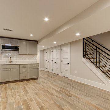 Basement remodeled with bedroom space and extra closet space in Vienna
