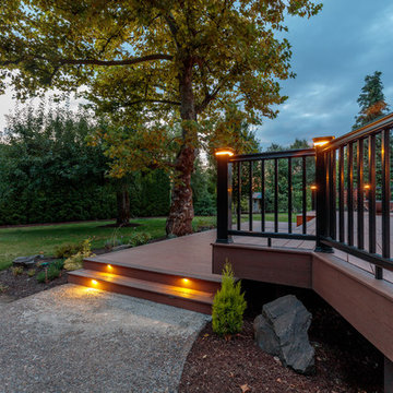 TimberTech Tropical Collection Decking in Antigua Gold with Antique Palm Accents