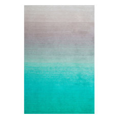 Hand-Tufted Ombre Shag Os02 Rug, Turquoise, 2'6"x8'runner