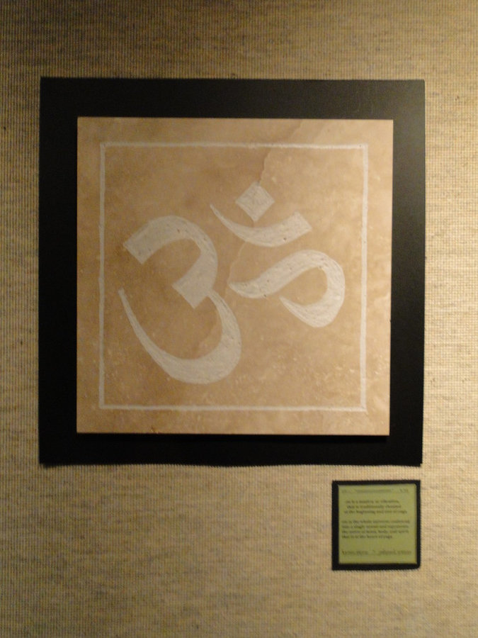Travertine Marble Om Symbol- Mind Body Spirit Collection