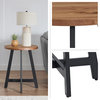 Nesting Tables Set of 2 Modern Side Tables MDF Wood Tops and Metal Bases