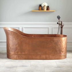 67" HENRICK TEXTURED COPPER SLIPPER TUB - Bathtubs