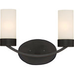 Nuvo Lighting - Nuvo Lighting 60/6322 2 Light 14"W Bathroom Vanity Light, MultiColor - Features Crafted from steel and glass Requires (2) 100 watt medium (E26) bulbs Capable of being dimmed when used with incandescent bulbs CUL rated for damp locations Includes 1 Year manufactures warranty Dimensions Height: 10-1/8" Width: 14" Extension: 6" Product Weight: 4.2 lbs Electrical Specifications Bulb Base: Medium (E26) Number of Bulbs: 2 Bulbs Included: No Watts Per Bulb: 100 watts Wattage: 200 watts Voltage: 120 volts