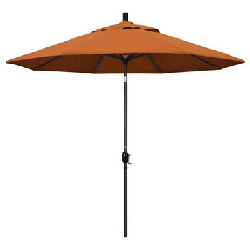 9' Pacific Trail Series Patio Umbrella With Sunbrella 2A Bronze/Tuscan Fabric