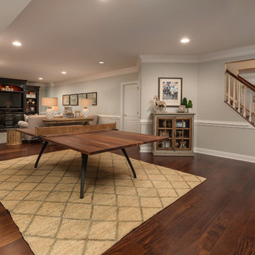 Icy Blue Wooden Ping-Pong Basement