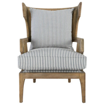 Wingback Striped Oak Accent Chair, Belen Kox
