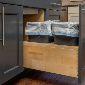 Double trash can cabinet under The Galley Work Station
