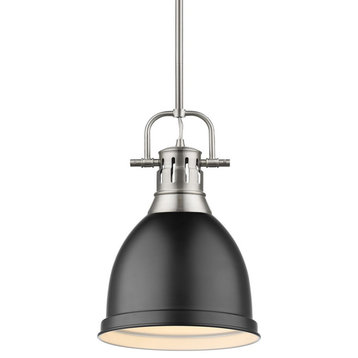 Golden Duncan Small Pendant with Rod 3604-S PW-BLK, Pewter