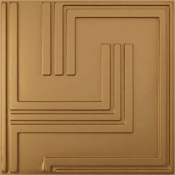 Geometric EnduraWall Decorative 3D Wall Panel, 19.625"Wx19.625"H, Gold