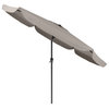 10' Round Tilting Sand Grey Patio Umbrella, Round Umbrella Base