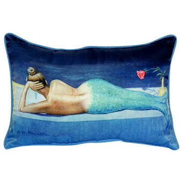 Betsy Drake Mermaid Indoor/Outdoor Pillow