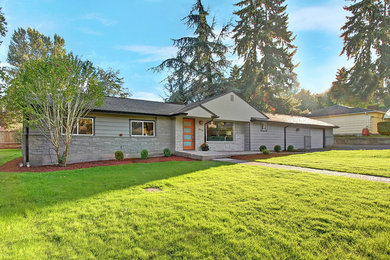 Example of a minimalist exterior home design in Seattle