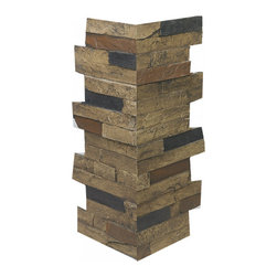 146-MESA STACKED SLATE CORNER 24"H X 6"W X 1"D - Wall Panels