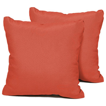 Square Outdoor Patio Pillows, Tangerine