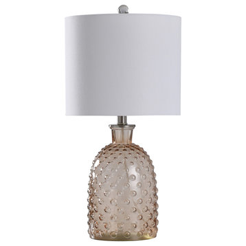 Textured Glass Table Lamp, Amber Glass