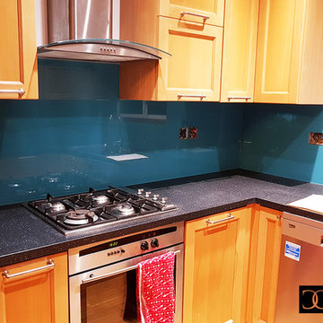 Blue Diamond Plain Colour Glass Splashbacks