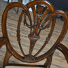 Arm Chair Tapered Reeded Legs Shield Back Cross Stretchers Rosette
