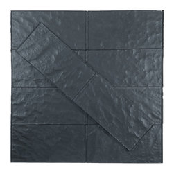 Abolos - Metallics 3"x6" Textured Glass Subway Tile,Carbon Frost, Piece - Mosaic Tile