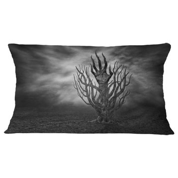 Cry of Hand Abstract Throw Pillow, 12"x20"