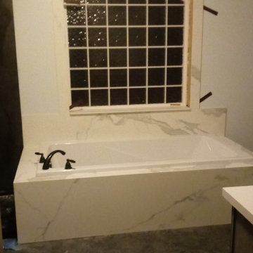 Bathtub setting and elegant window frame