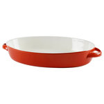 10 Strawberry Street - 13" Sienna Red Oval Bakeware - Sienna : Bakeware in a bold red makes for a striking presentation the moment it comes out of the oven.
