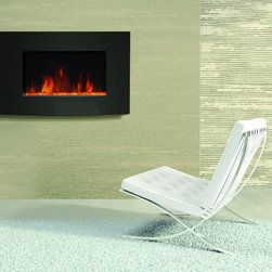 Amantii Horizontal Convex Electric Wall Mount Fireplace - Indoor Fireplaces