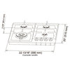 Ancona 4 Burners Gas Cooktop 23" in Stainless Steel