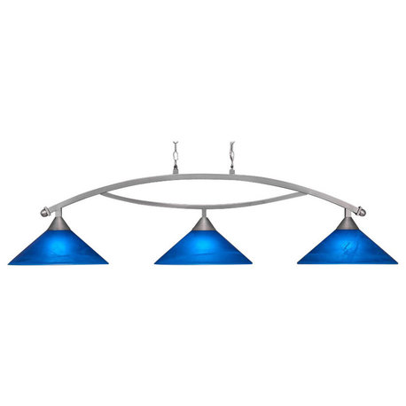 Toltec Lighting 873-BN-415 Bow - Three Light Billiard