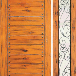 Prehung Door with One Sidelite, Exterior, Knotty Alder Flush - Front Doors