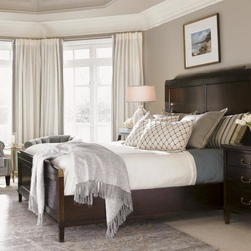 Bennington Panel Bed With Burnished Brass Accents