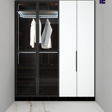 Bespoke Glass & Wooden Hinged Door Wardrobe Set Supplied by Inspired Elements