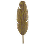 Currey and Company - Currey and Company 5000-0127 One Light Wall Sconce, Vintage Brass Finish - The Tropical Leaf Wall Sconce is made of brass in a vintage brass finish with a life-like stem cut on slant. This is a detail that gives the brass sconce, which is certified for damp locations, extra sophistication. We also offer a larger floor lamp, single-leaf and four-leaf sconces, and a semi-flush in the tropical family of fixtures. Bulbs Not Included, Number of Bulbs: 1, Max Wattage: 60.00, Bulb Type: B Torpedo