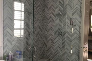 Chevron Pattern Bathroom Design