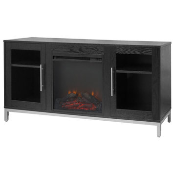 54" Fireplace TV Stand with 18" Insert, Black